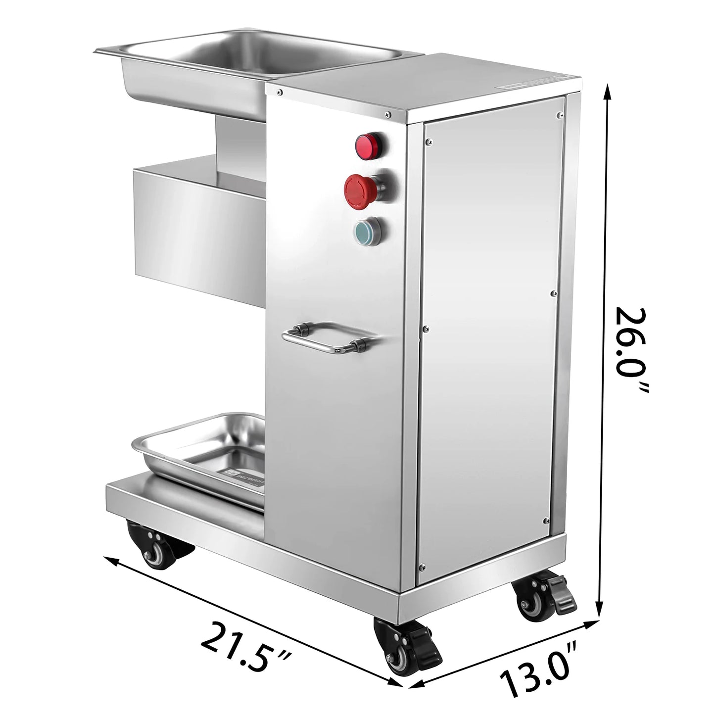 SucceBuy 500Kg/H Electric Meat Slicer 750W Commercial Meat Cutter 3mm Stainless Steel Blade Food Cutting Slicing Kitchen Machine