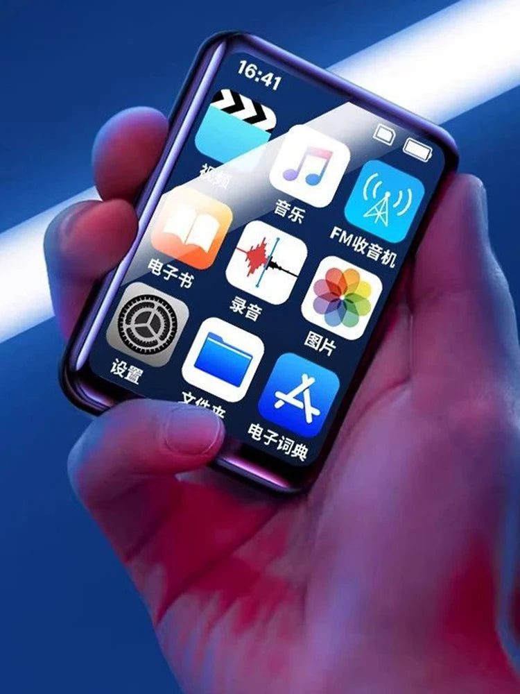 MP3 MP4 Player Lossless Music Player Full Touch Screen Bluetooth-Compatible Portable MP3 Player with Speaker FM/E-book/Recorder