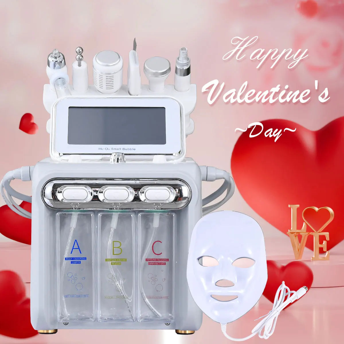 7 in 1 H2O2 Beauty Skin Cleansing Hydrofacial Machine Facial Machine Water Aqua Peeling for Home Use
