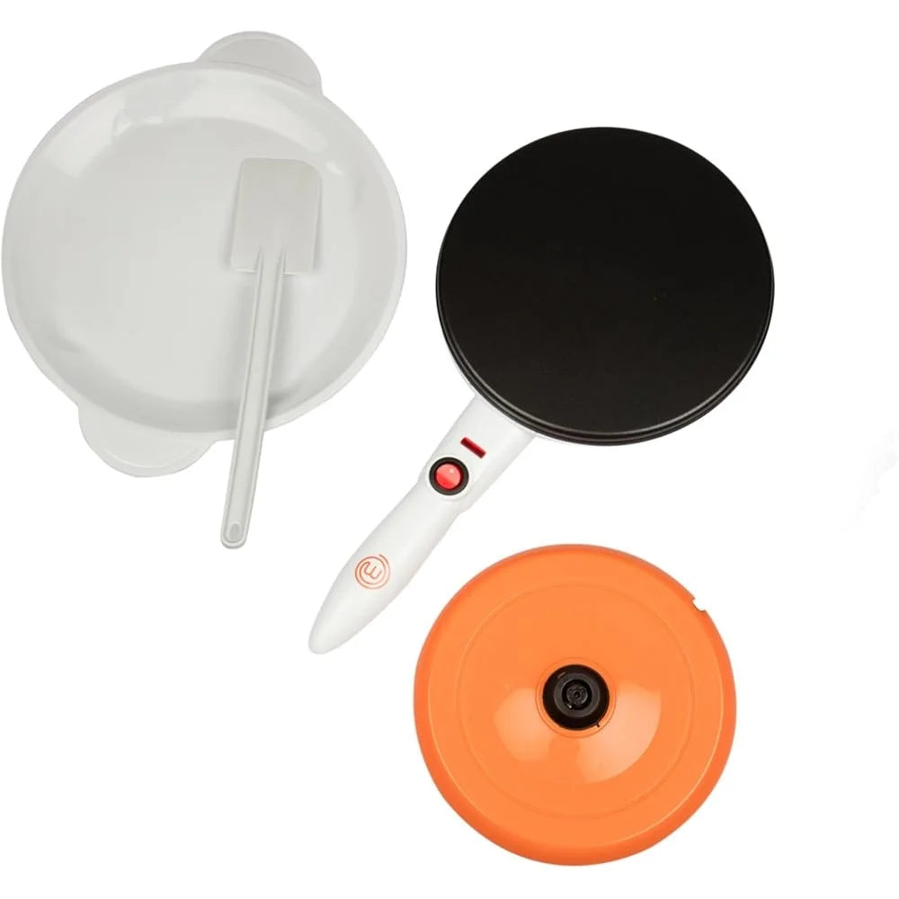 Cordless Electric Crepe Maker Non-stick Dipping Plate Batter Spreader Recipe Guide Compact Kitchen Appliance Crepes and Pancakes