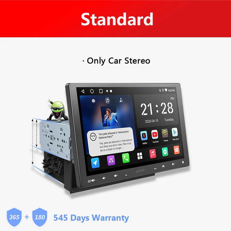 Android Car Radio 10 inch Single 1 Din Wireless Apple CarPlay Android Auto Screen 1Din Car Stereo Multimedia Player A5L