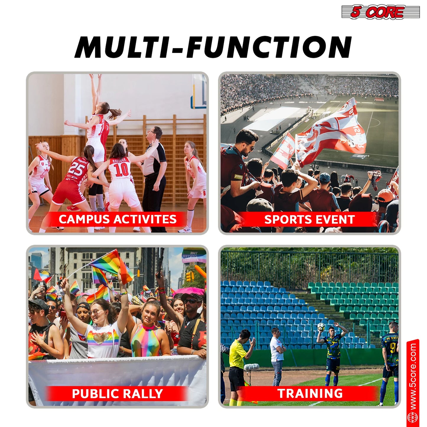 5 Core Megaphone Bullhorn Speaker 30W Mini Bull Horn Battery Power Megafono 800 Feet 8R