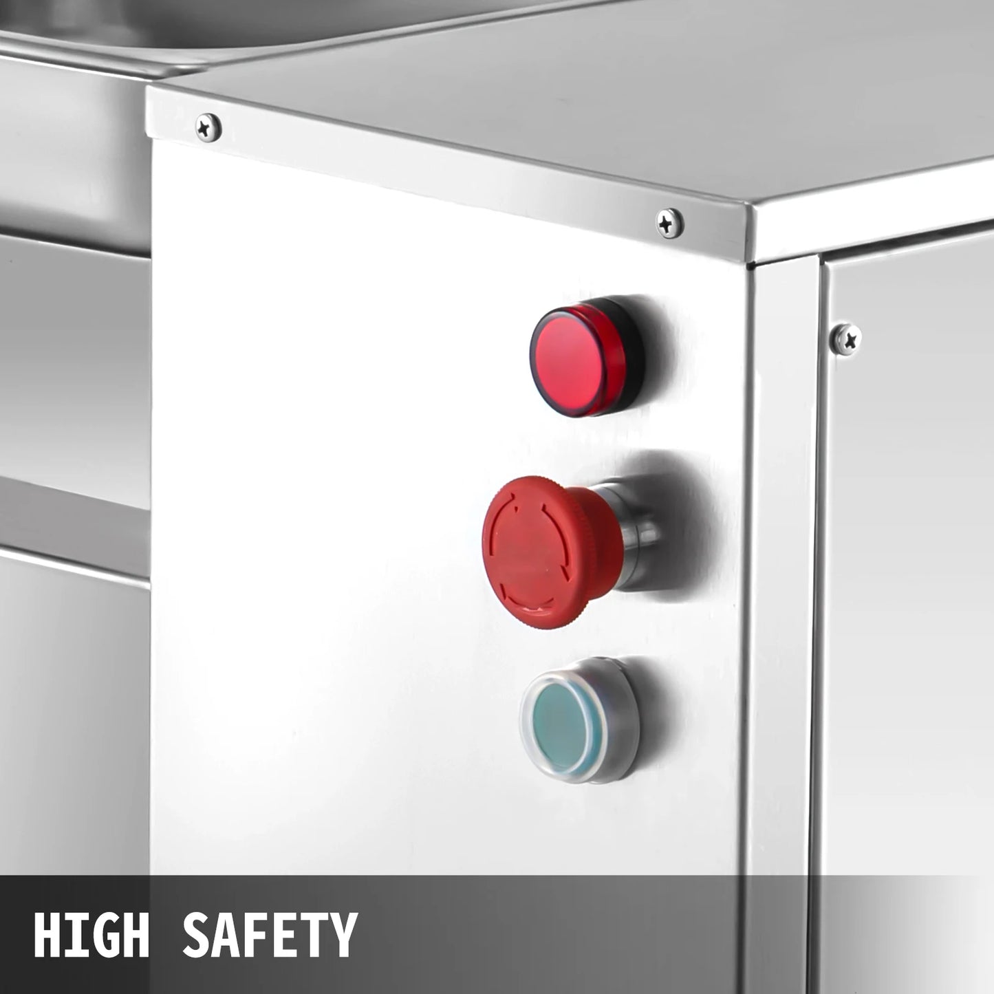 SucceBuy 500Kg/H Electric Meat Slicer 750W Commercial Meat Cutter 3mm Stainless Steel Blade Food Cutting Slicing Kitchen Machine