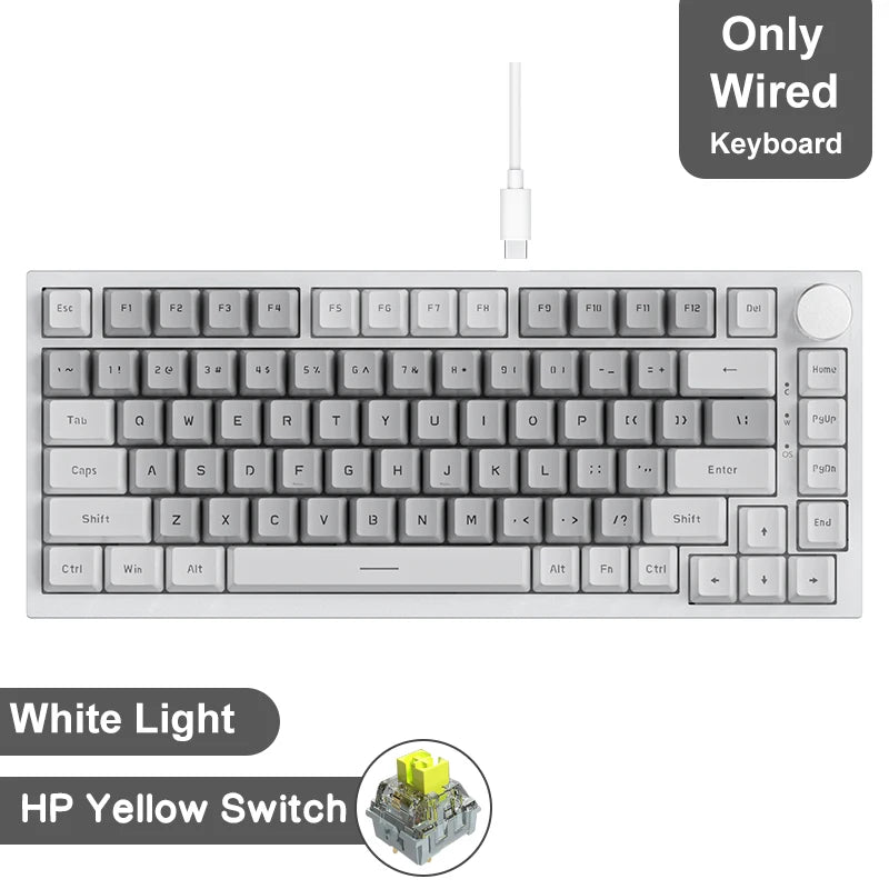 Ajazz AK820/AK820Pro Gaming Mechanical Keyboard Bluetooth 5.1/Wireless/C-Wired Customized Keyboard with Knob Hot Swapping Gasket