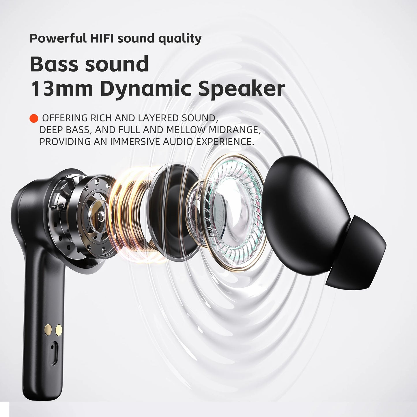 Wireless Earphones QERE E20 NEW TWS Bluetooth 5.3 HD Microphone HIFI Headphone 13mm Driver Low Latency gaming waterproof Earbud