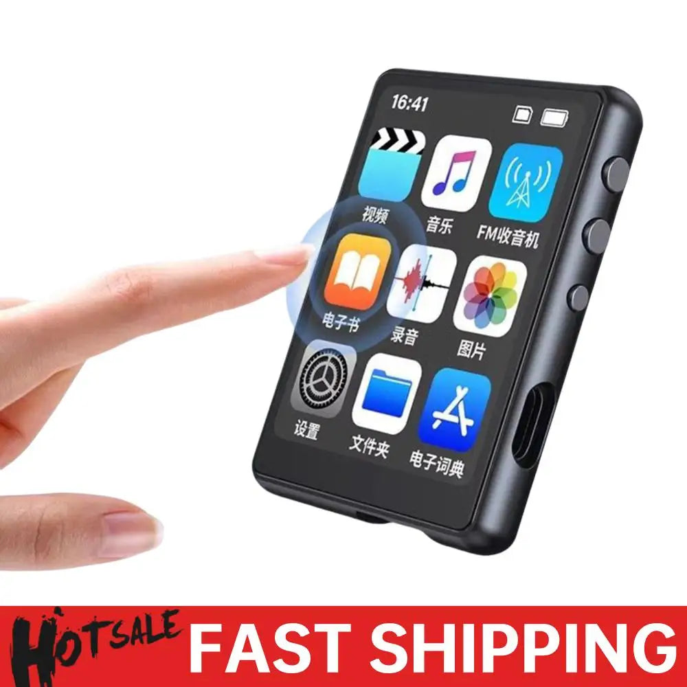 MP3 MP4 Player Lossless Music Player Full Touch Screen Bluetooth-Compatible Portable MP3 Player with Speaker FM/E-book/Recorder