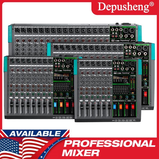 6/8/12/16 Channel Professional 256 DSP Audio Mixer DJ Controller Reverb Recording Mixing For Recording Stage Performance