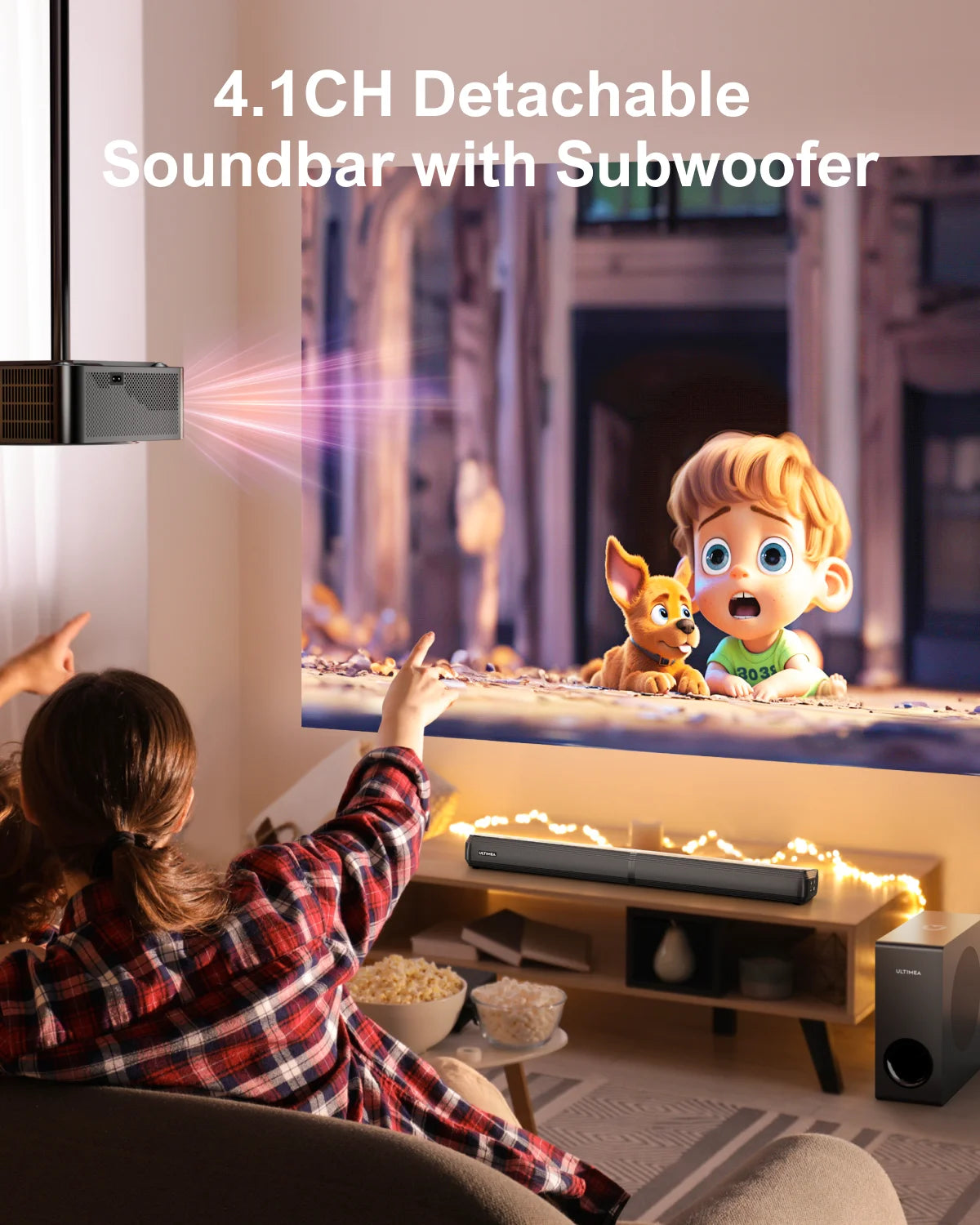 ULTIMEA 200w 4.1ch TV Sound bar Heimkino Soundsystem Bluetooth-Lautsprecher Soundbar Subwoofer support optische Aux HDMI Speaker