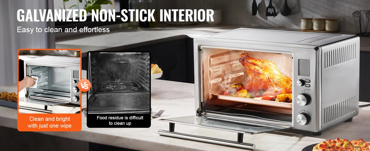 SucceBuy 10-IN-1 Convection Oven, 28L/29.6Qt Multifunctional Conventional Oven Countertop, 1800W 4-Tier Toaster