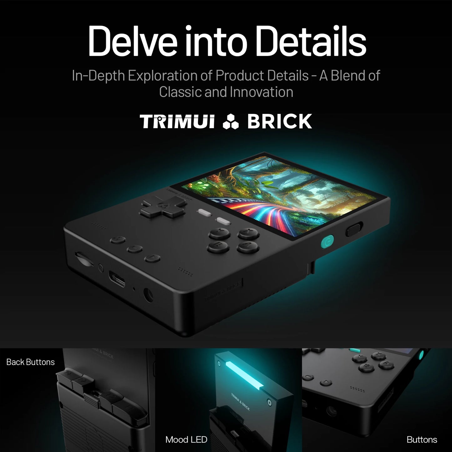 Trimui Brick Retro Handheld Gaming Console - 3.2-Inch HD IPS Screen, Allwinner A133P Chip, Supports Up to 1TB Expansion