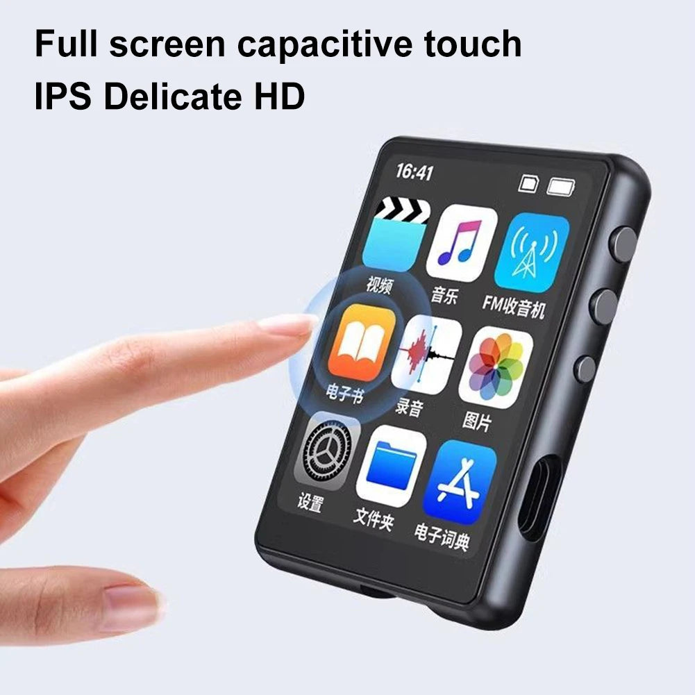 MP3 MP4 Player Lossless Music Player Full Touch Screen Bluetooth-Compatible Portable MP3 Player with Speaker FM/E-book/Recorder