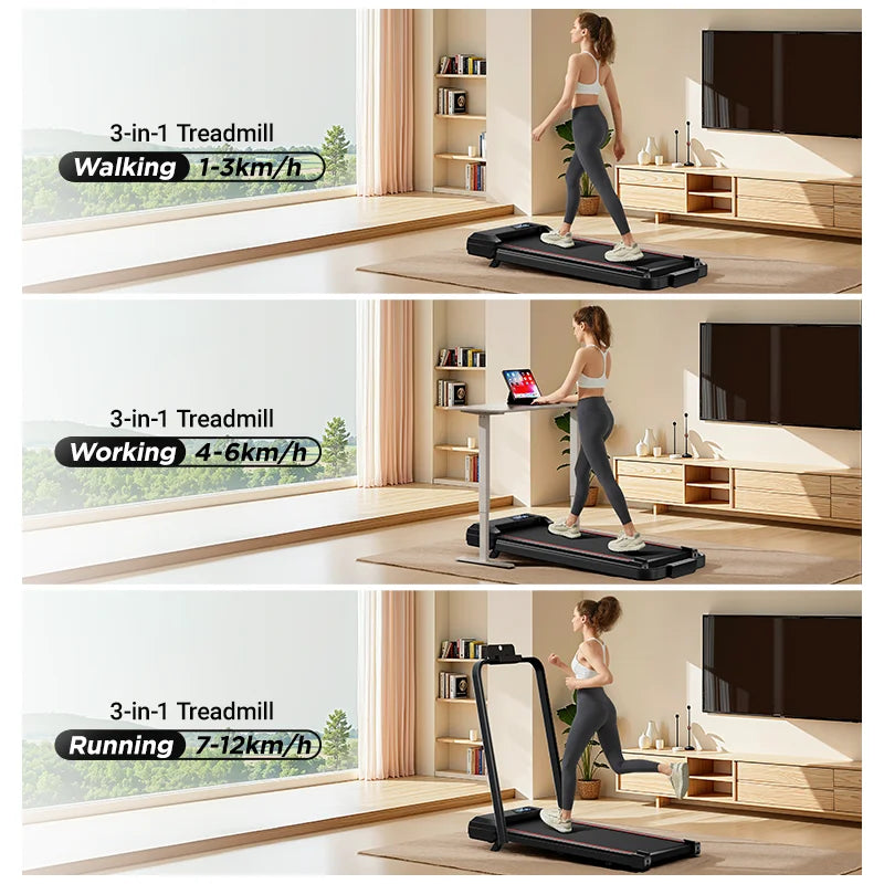 UMAY Walking Pad Treadmill: Incline, Under-Desk, Diamond Belt, Lightweight, Home/Office LED Display