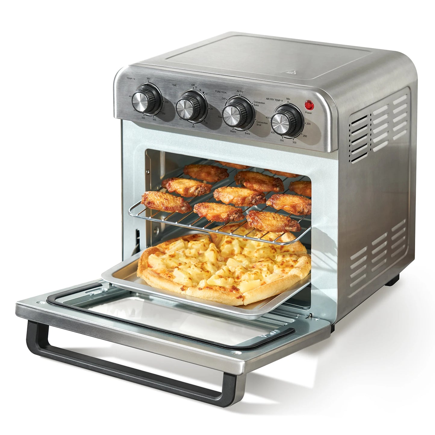 SucceBuy 18L 1700W Air Fryer Toaster Oven Stainless Steel Toaster Ovens Countertop Combo with Grill Home and Commercial Use