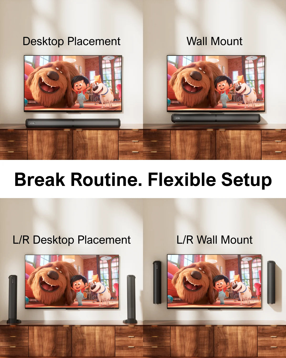 ULTIMEA 200w 4.1ch TV Sound bar Heimkino Soundsystem Bluetooth-Lautsprecher Soundbar Subwoofer support optische Aux HDMI Speaker