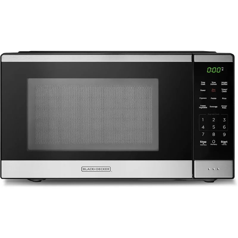 BLACK+DECKER Countertop Microwave Oven 0.9 Cu Ft, 6 Auto Menus, Child Lock, 10 Power Levels, Easy One-Touch Start, Digital Panel