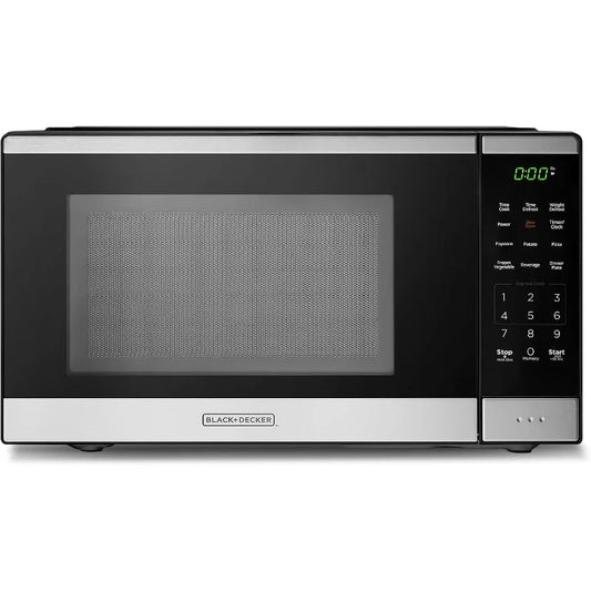 BLACK+DECKER Countertop Microwave Oven 0.9 Cu Ft, 6 Auto Menus, Child Lock, 10 Power Levels, Easy One-Touch Start, Digital Panel