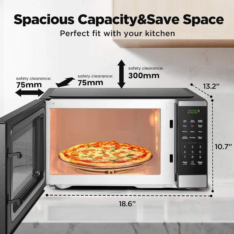 BLACK+DECKER Countertop Microwave Oven 0.9 Cu Ft, 6 Auto Menus, Child Lock, 10 Power Levels, Easy One-Touch Start, Digital Panel