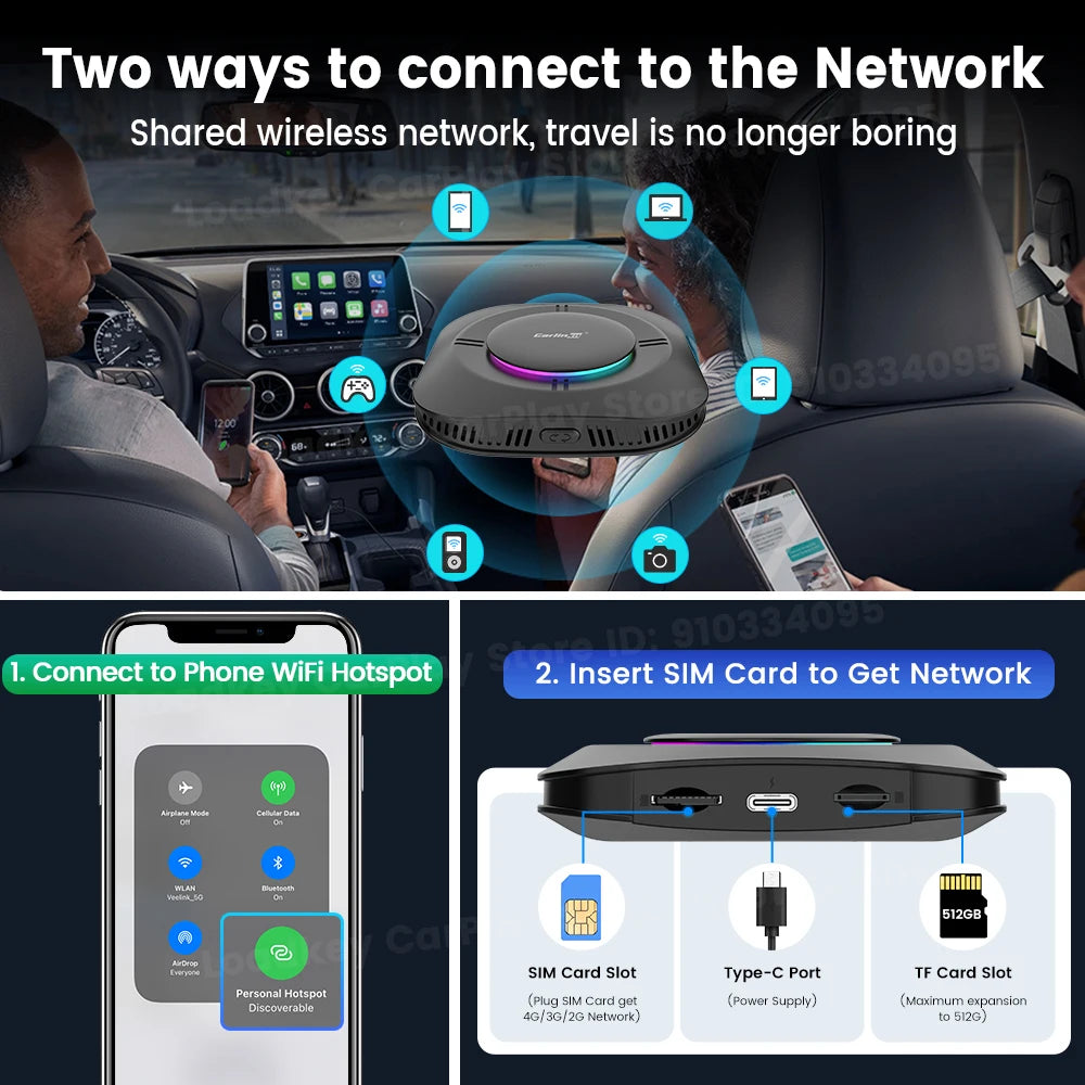 Carlinkit Android 13 Tv Box Carplay Android Auto 8 Core Wired To Wireless Adapter For Netflix Spotify Youtube Car Accessories