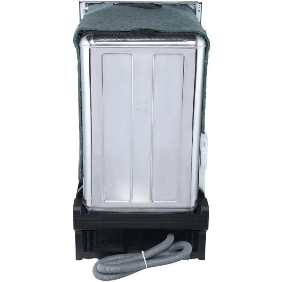 18 Inch Wide 8 Place Setting Built-In Dishwasher in White with Stainless Steel Finish and Energy Efficient Design