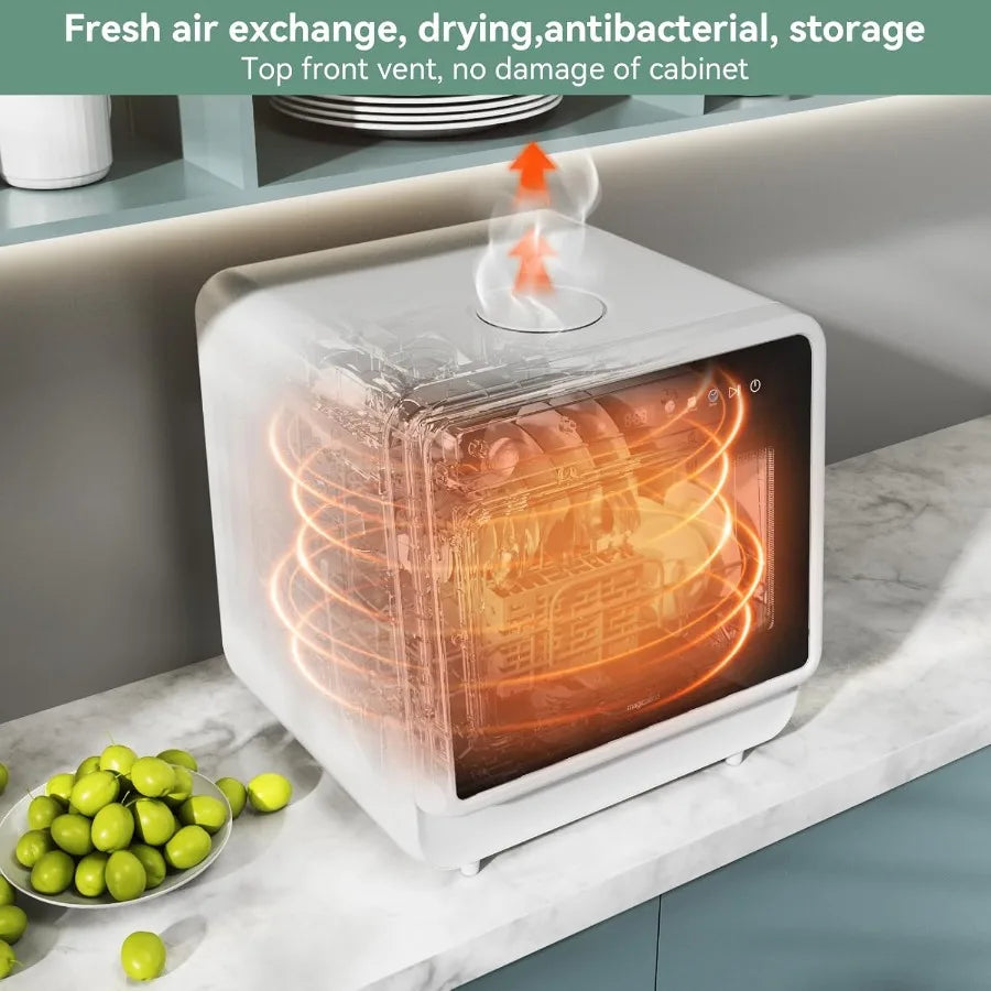 Portable Countertop Dishwasher with Color Screen 5 Place Settings 8 Washing Programs 3 Spray Arms 5L Built-in Water Tank Compac