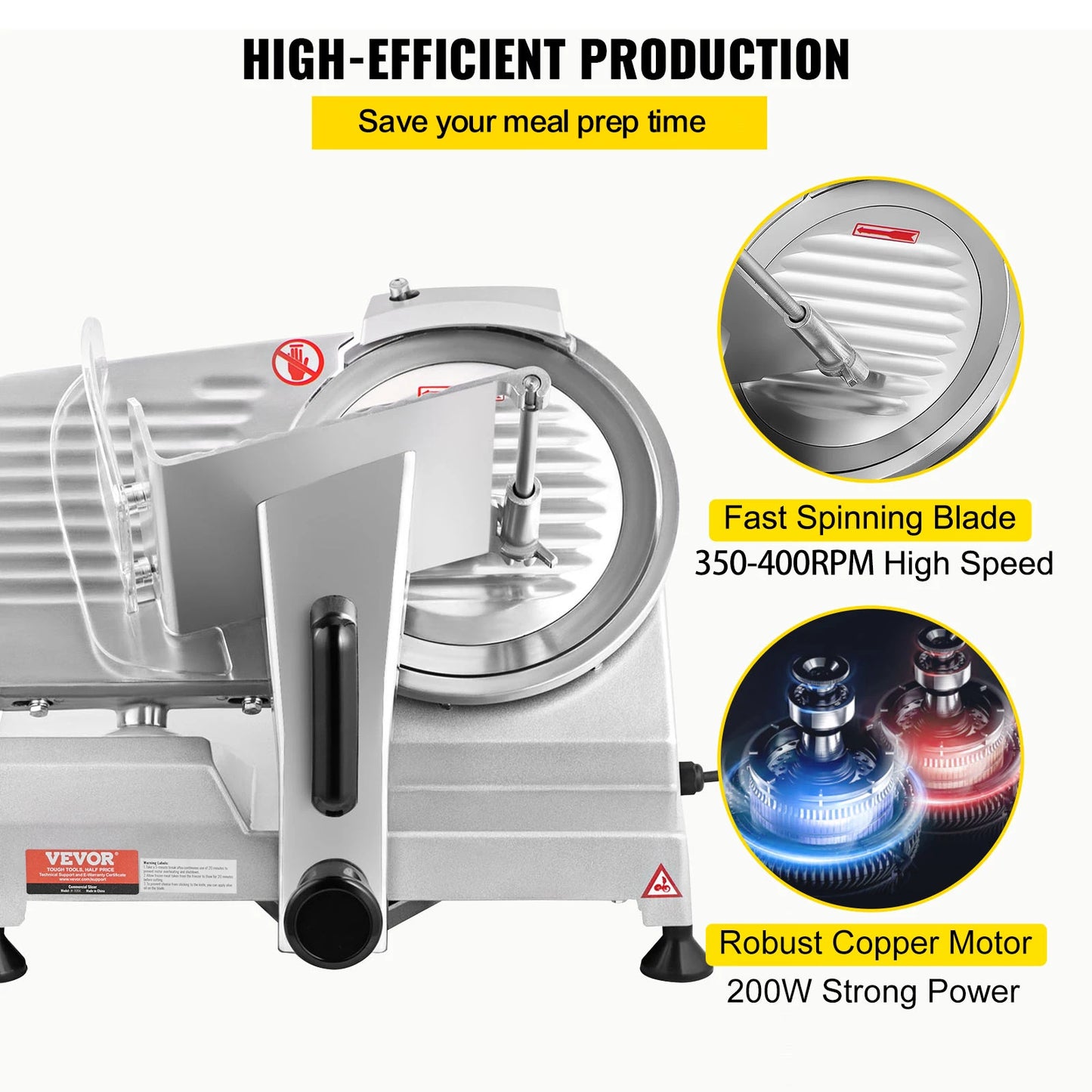 SucceBuy Meat Slicer 200W/240W/320W/340W Electric Deli Food Slicer Adjustable Thickness for Commercial Home Use Cut Meat Cheese