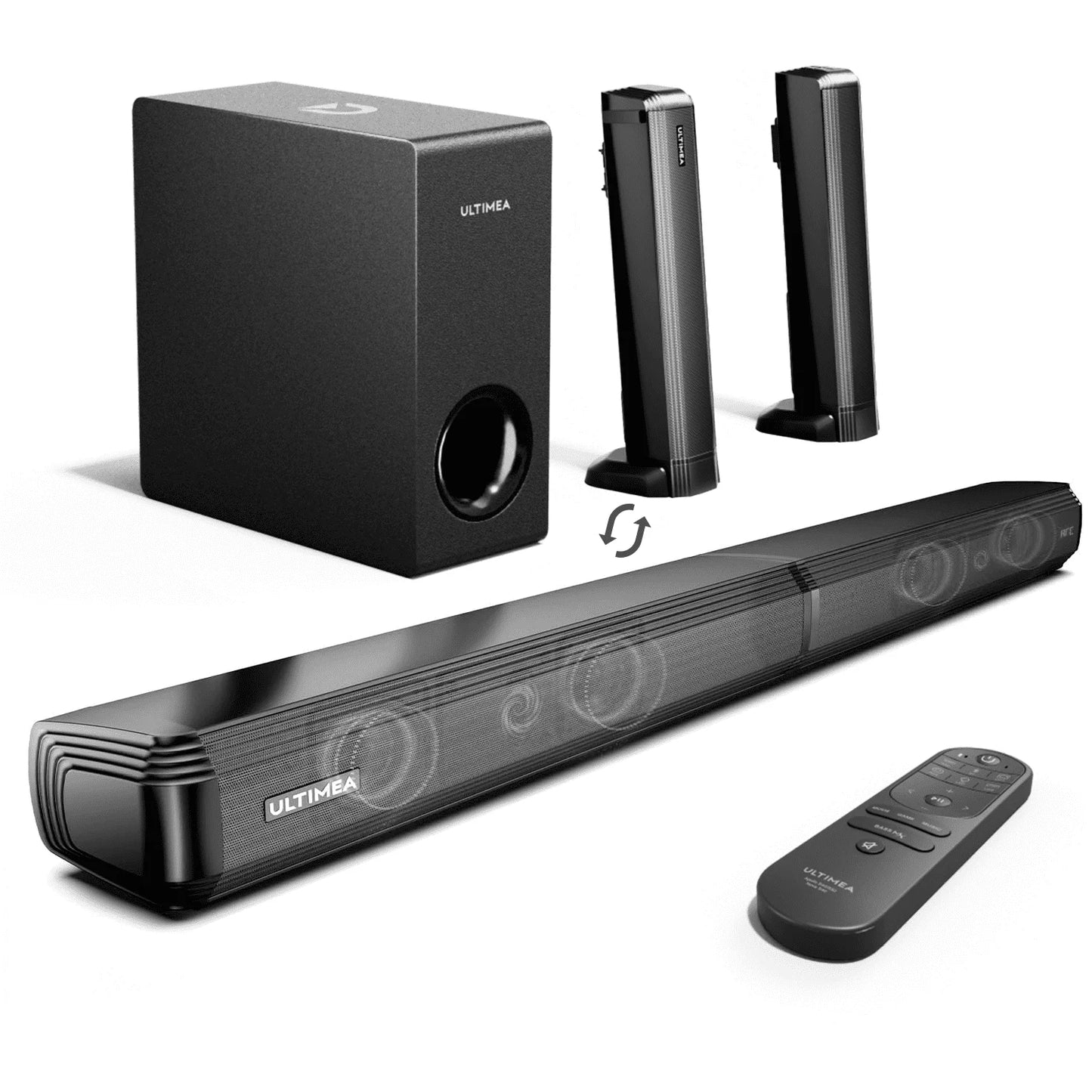 ULTIMEA 200w 4.1ch TV Sound bar Heimkino Soundsystem Bluetooth-Lautsprecher Soundbar Subwoofer support optische Aux HDMI Speaker