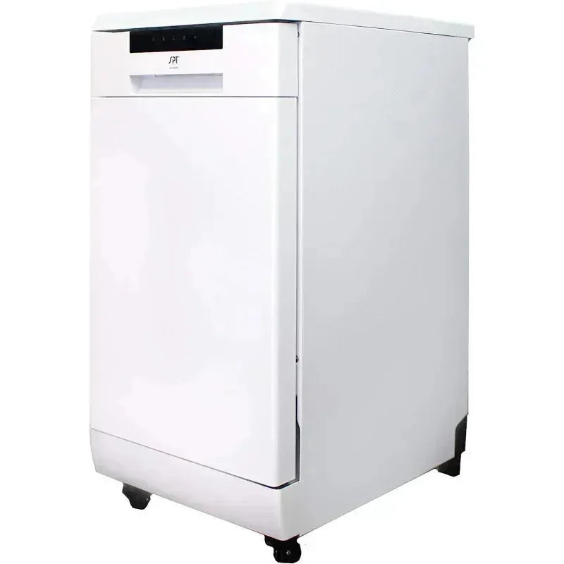 PMD4-SPT SD-9263W 18″Wide Portable Dishwasher with ENERGY STAR,6 Wash Programs,8 Place Settings and Stainless Steel Tub–White,