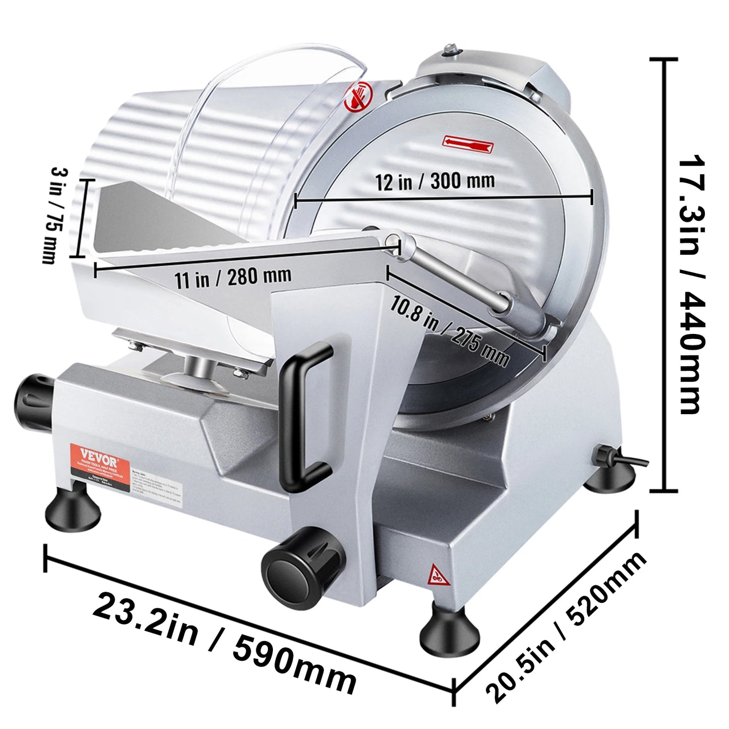 SucceBuy Meat Slicer 200W/240W/320W/340W Electric Deli Food Slicer Adjustable Thickness for Commercial Home Use Cut Meat Cheese