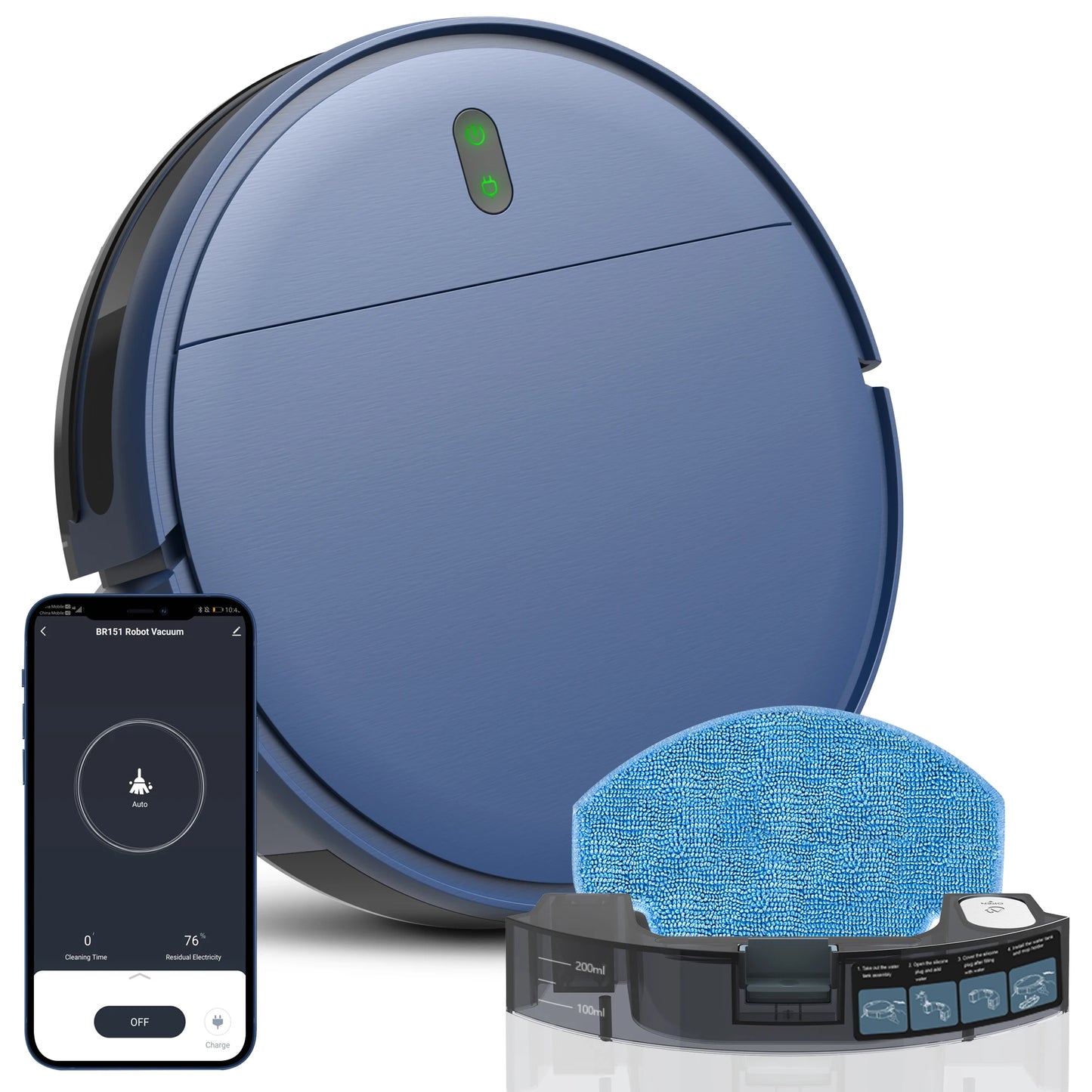 OMESER Robot Vacuum Cleaner 15kPa Power Auto Charging App Control Water Tank Wet Mopping Robot Vacuum Cleaner Electric Sweeper