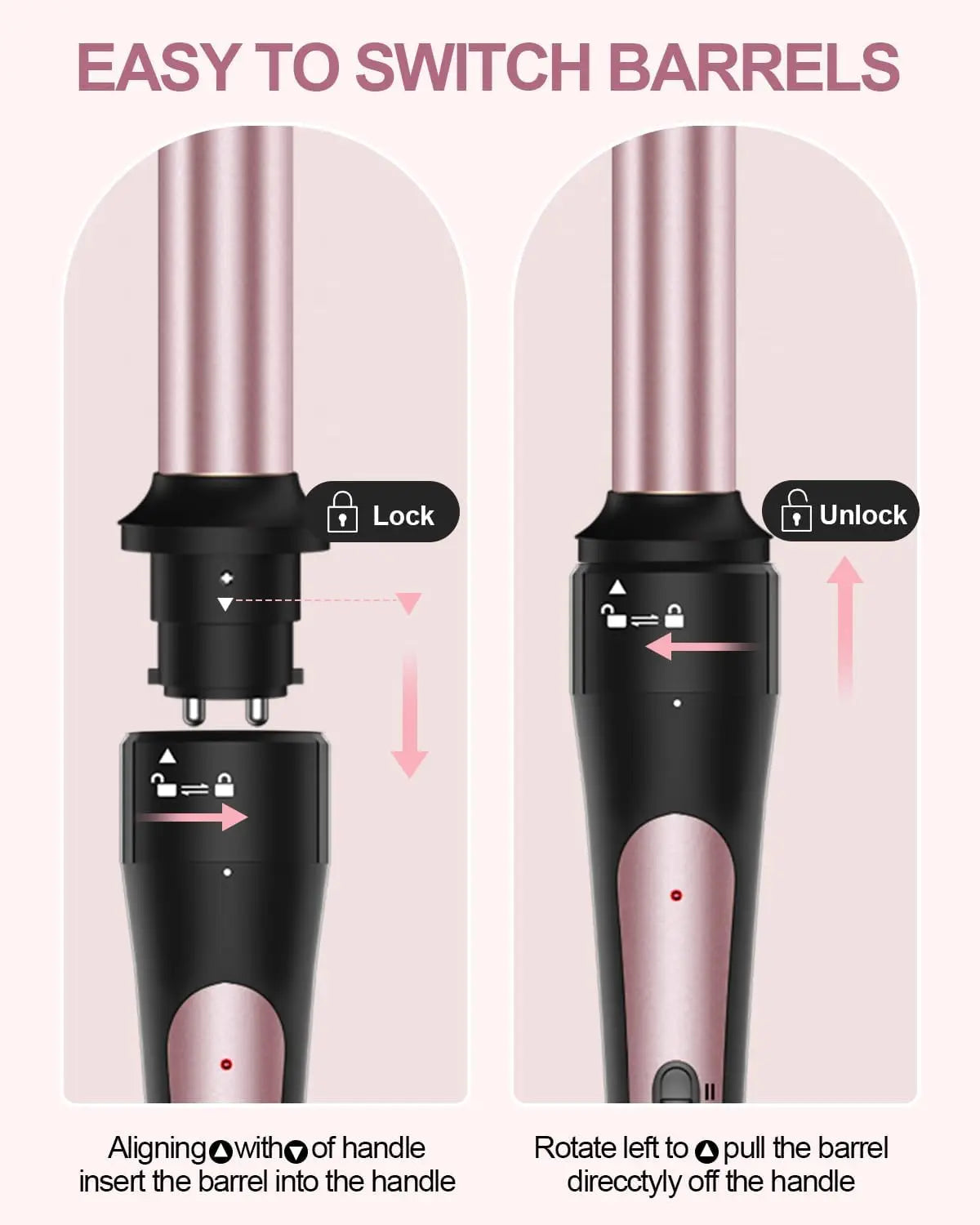 6 in 1 Curling Iron, Curling Wand Set with Thermal Brush (1.5inch) & 1inch Bubble Curling Wand and 3 Interchangeable Ceramic Bar