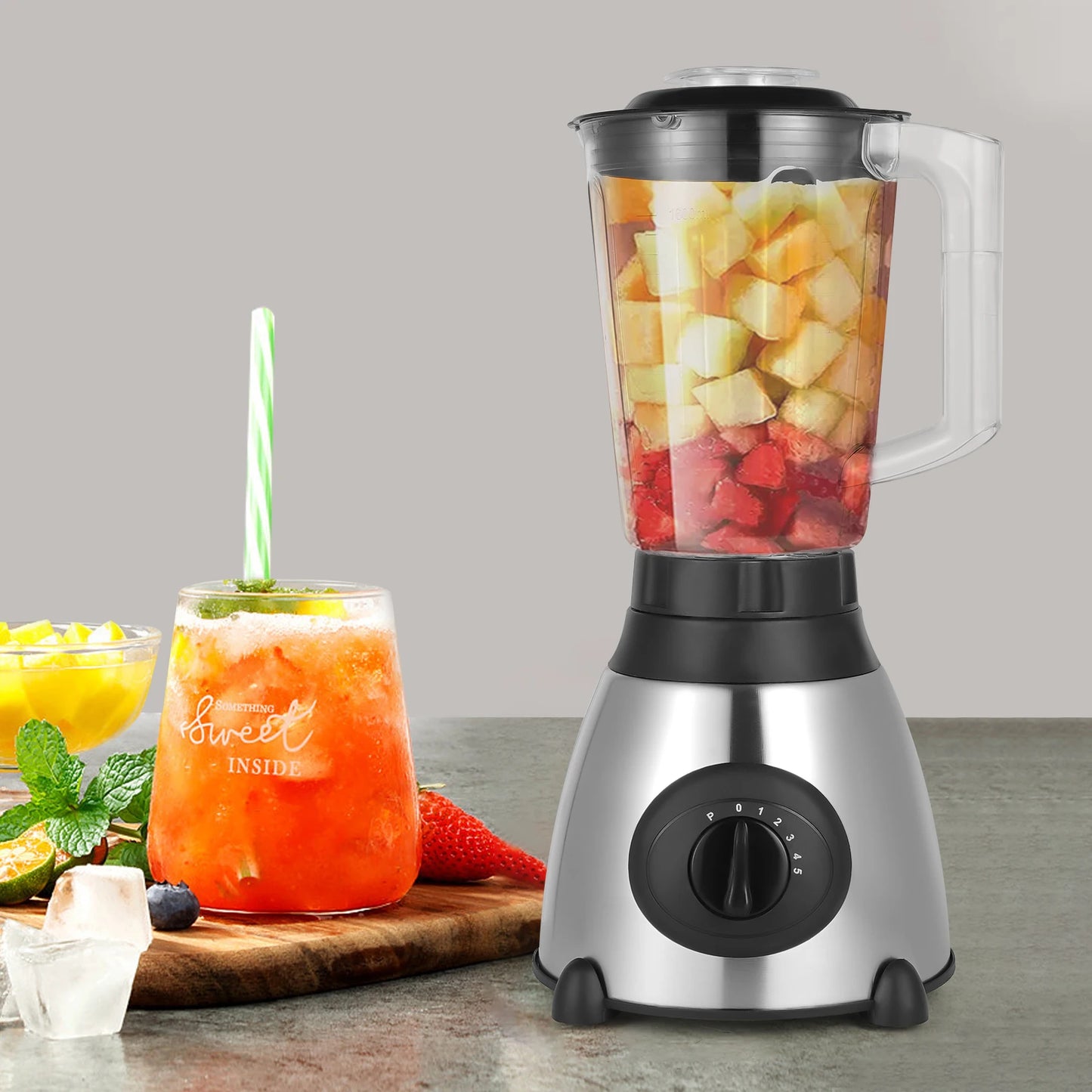 800W Multifunctional Food Processing Blender, 54.11 Oz Large Capacity with Large Spout for Families, Restaurants, Milk Tea Shop