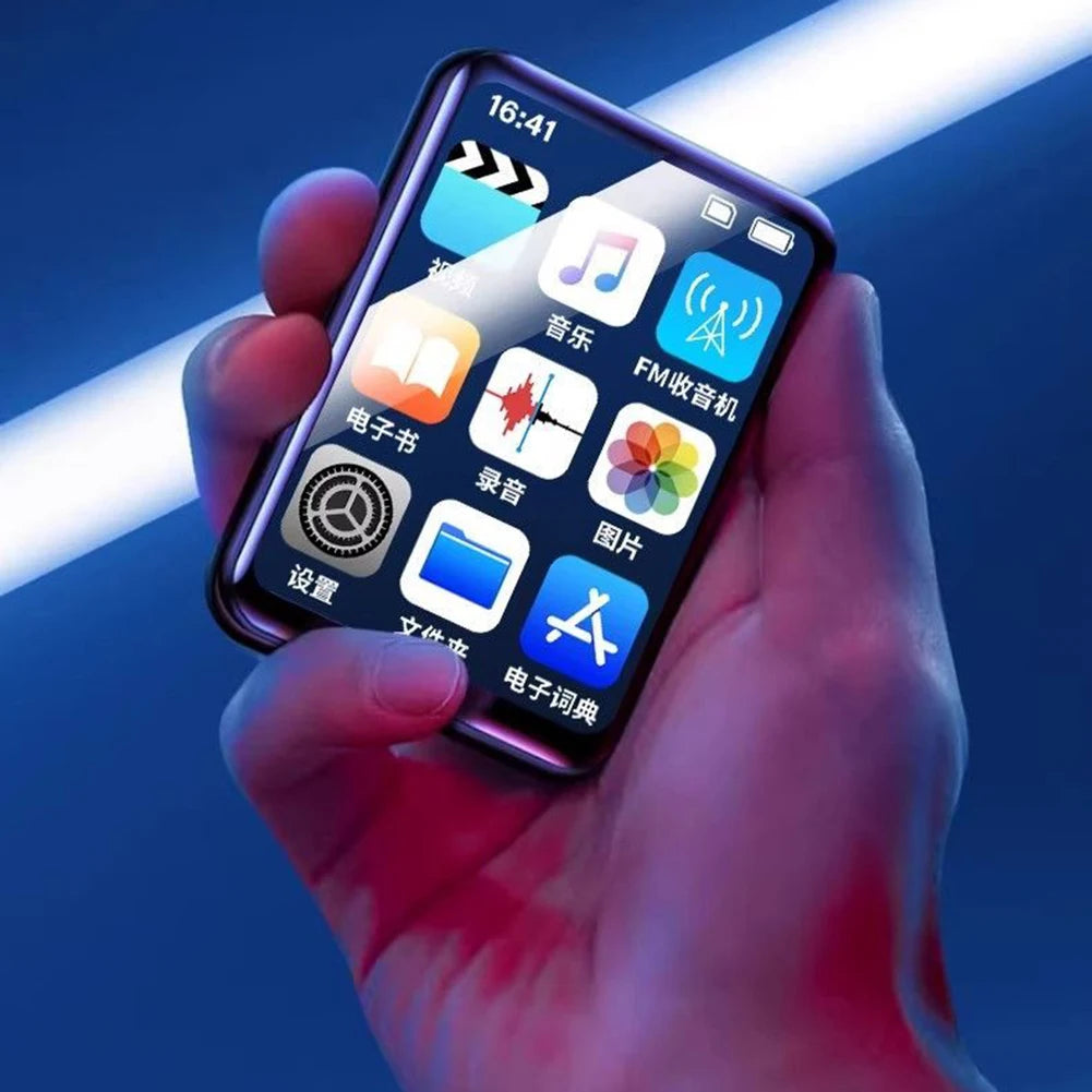 MP3 MP4 Player Lossless Music Player Full Touch Screen Bluetooth-Compatible Portable MP3 Player with Speaker FM/E-book/Recorder