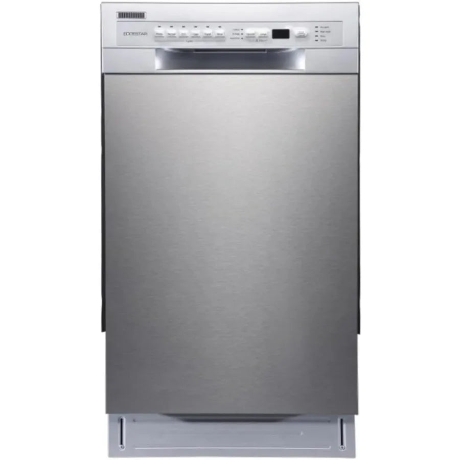 18 Inch Wide 8 Place Setting Built-In Dishwasher Stainless Steel Silver Finish Energy Efficient with Quiet Operation and Advanc