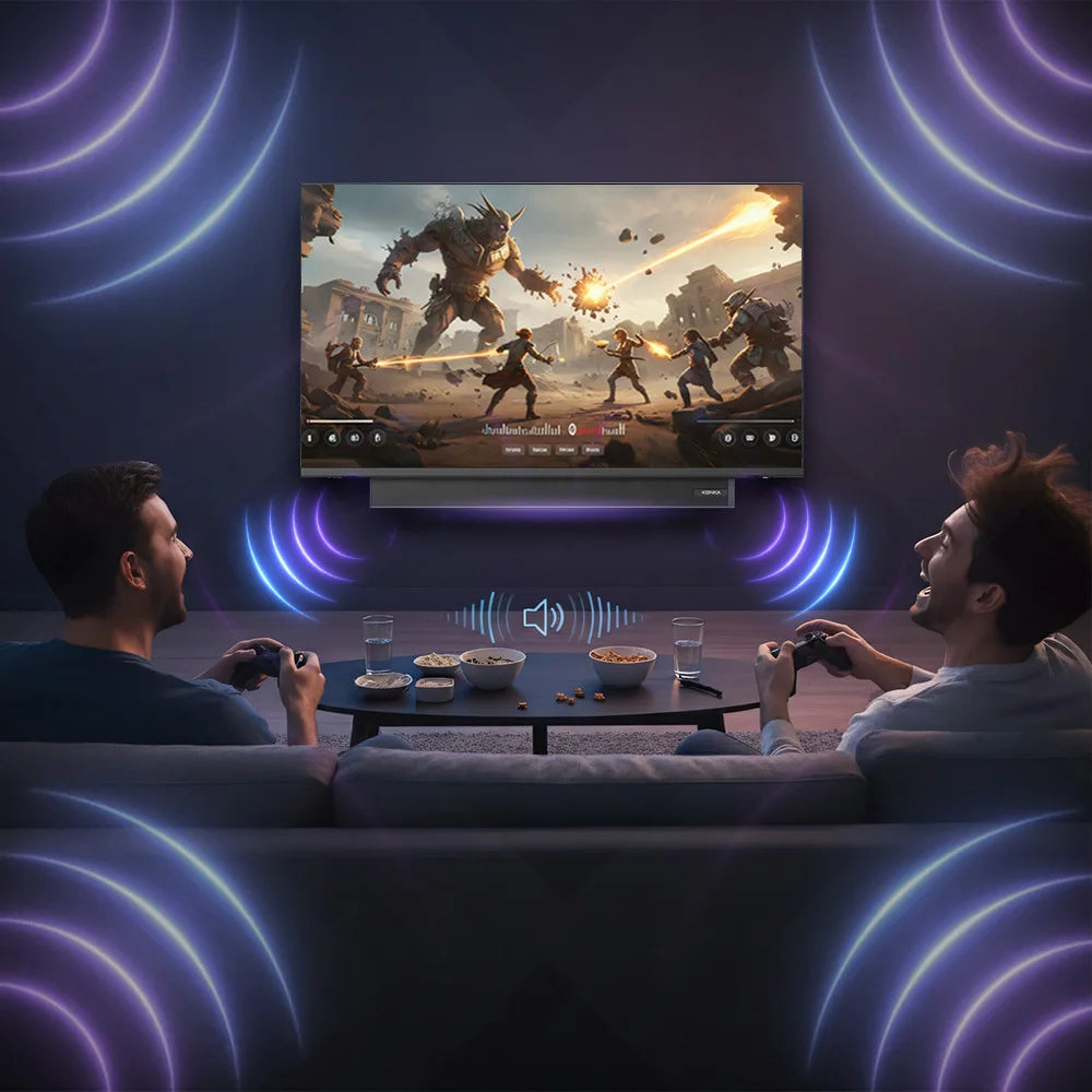 KONKA 32" Smart TV with Built-in Soundbar Power by Samsung HDR10 Theater Audio Dynamic Sound for Movie Watching LED Digital TV