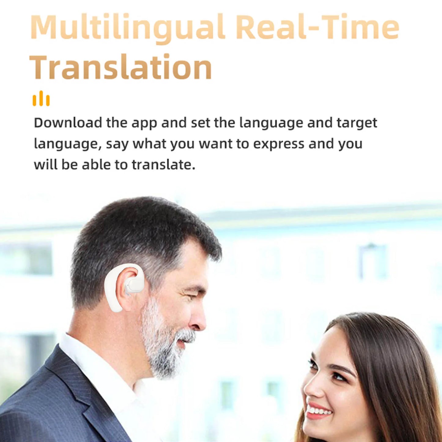 Language Translator Earbuds Multifunction Noise Reduction 144 Kinds Languages Real Time Translation Headphone Translator Earbuds