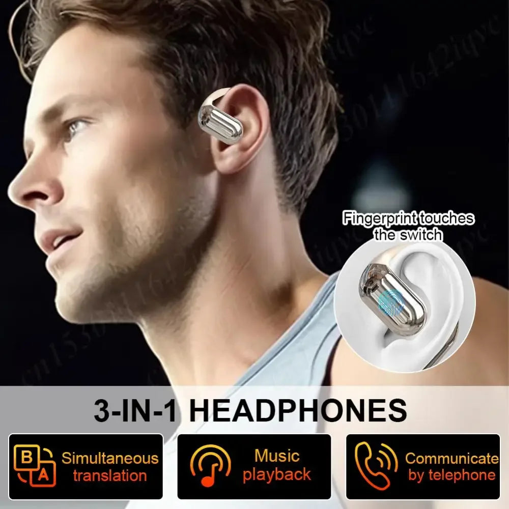 3-in-1 AI Translator Earbuds Wireless BT Translation Headphones 144 Languages Translation Earphones Headset for Travel Business
