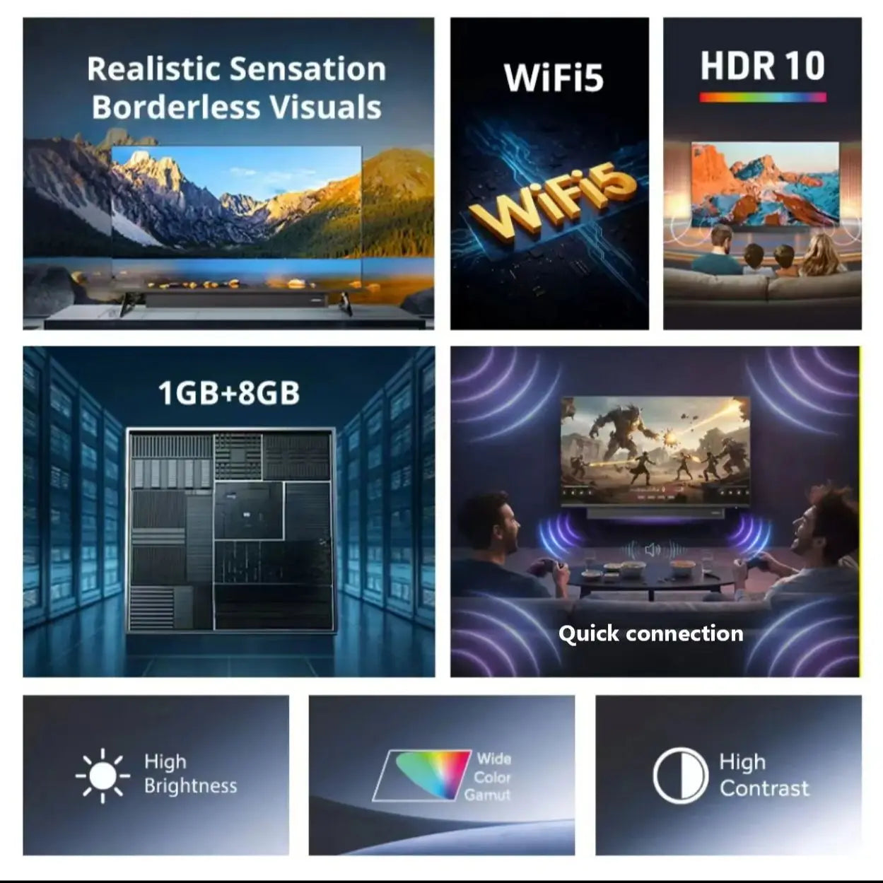 KONKA 32" Smart TV with Built-in Soundbar Power by Samsung HDR10 Theater Audio Dynamic Sound for Movie Watching LED Digital TV
