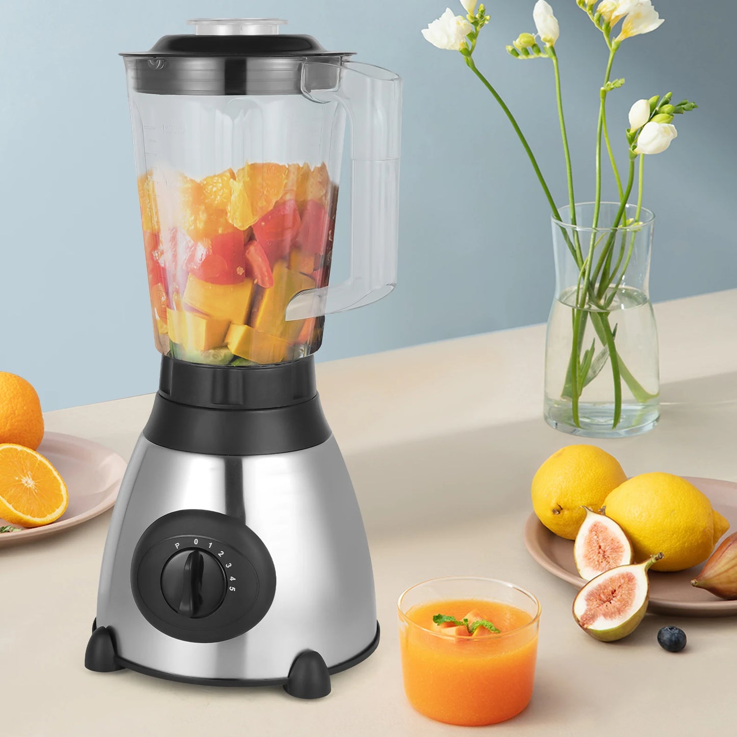 800W Multifunctional Food Processing Blender, 54.11 Oz Large Capacity with Large Spout for Families, Restaurants, Milk Tea Shop