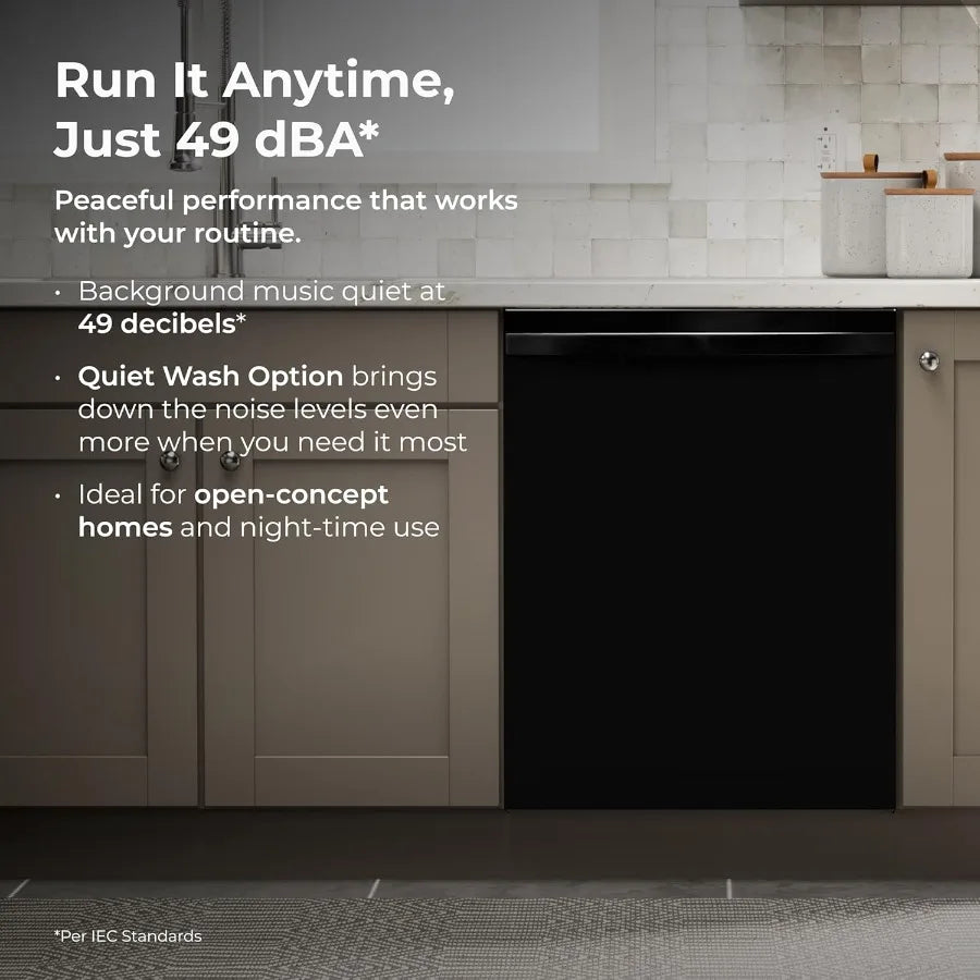 24 Built-In Dishwasher - Quiet Tub with TurboDry Leak SmartWash Soil Detection - 15 Place Settings - 49 DBA - ENERGY STAR Certi