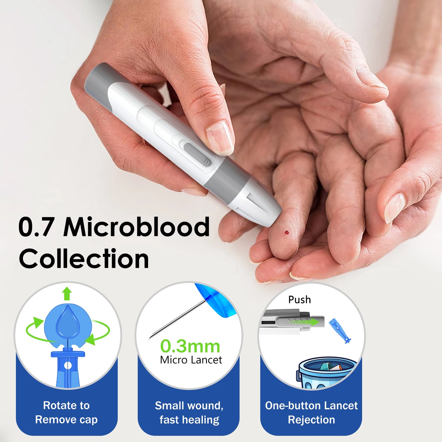 G-425-2 Linksun Blood Glucose Meter 50/100pcs Test Strips Medical Diabetes Testing Device Blood Sugar Digital Glucometer Monitor