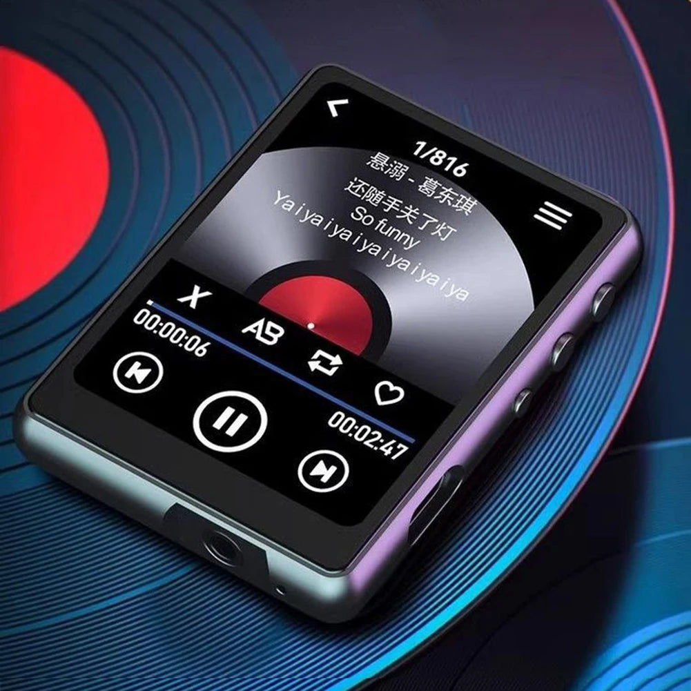 MP3 MP4 Player Lossless Music Player Full Touch Screen Bluetooth-Compatible Portable MP3 Player with Speaker FM/E-book/Recorder