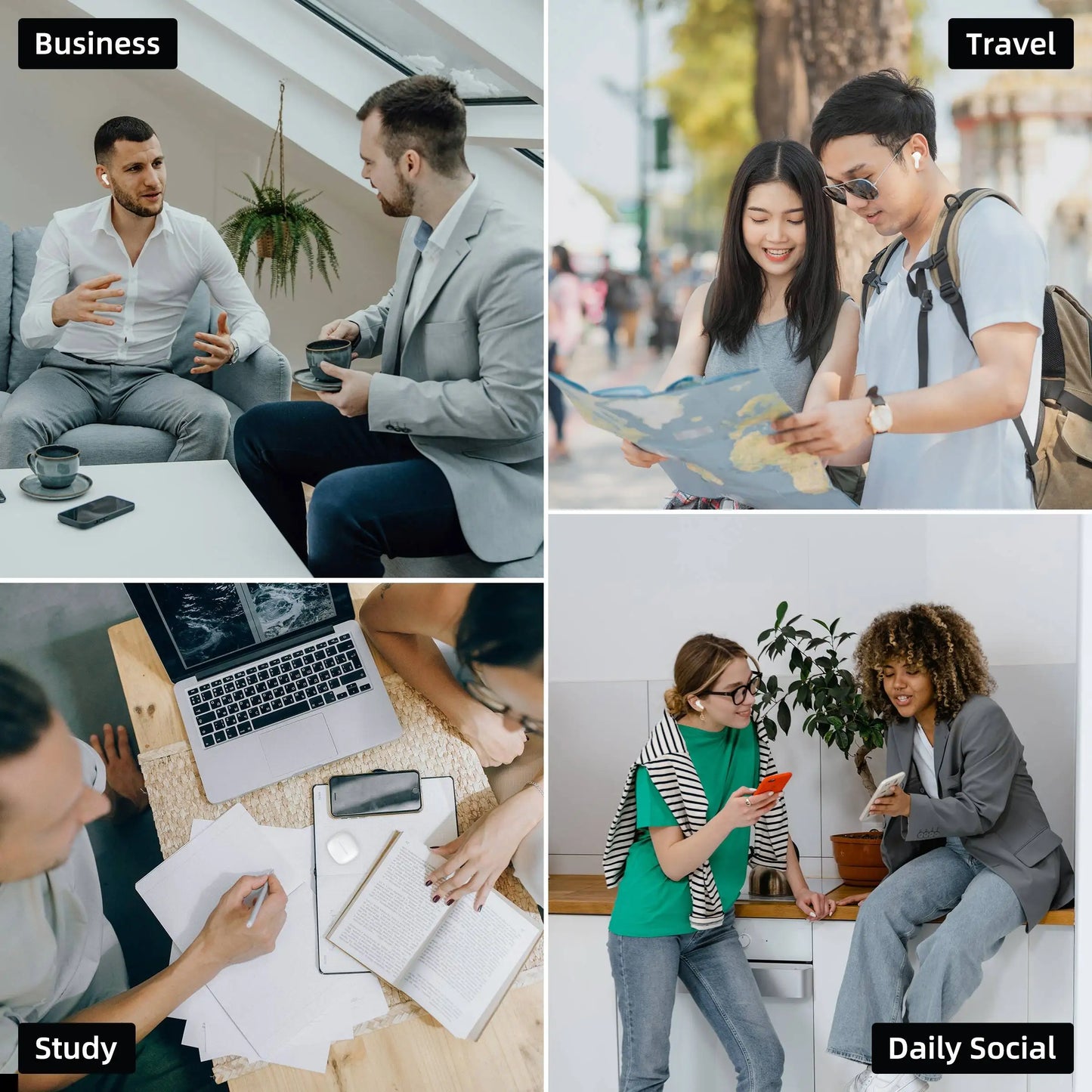 M3 Translator Earbuds,Two-Way Real Time Translator Headphones,Voice Translator Device,144 Languages with 11 Offline Packs