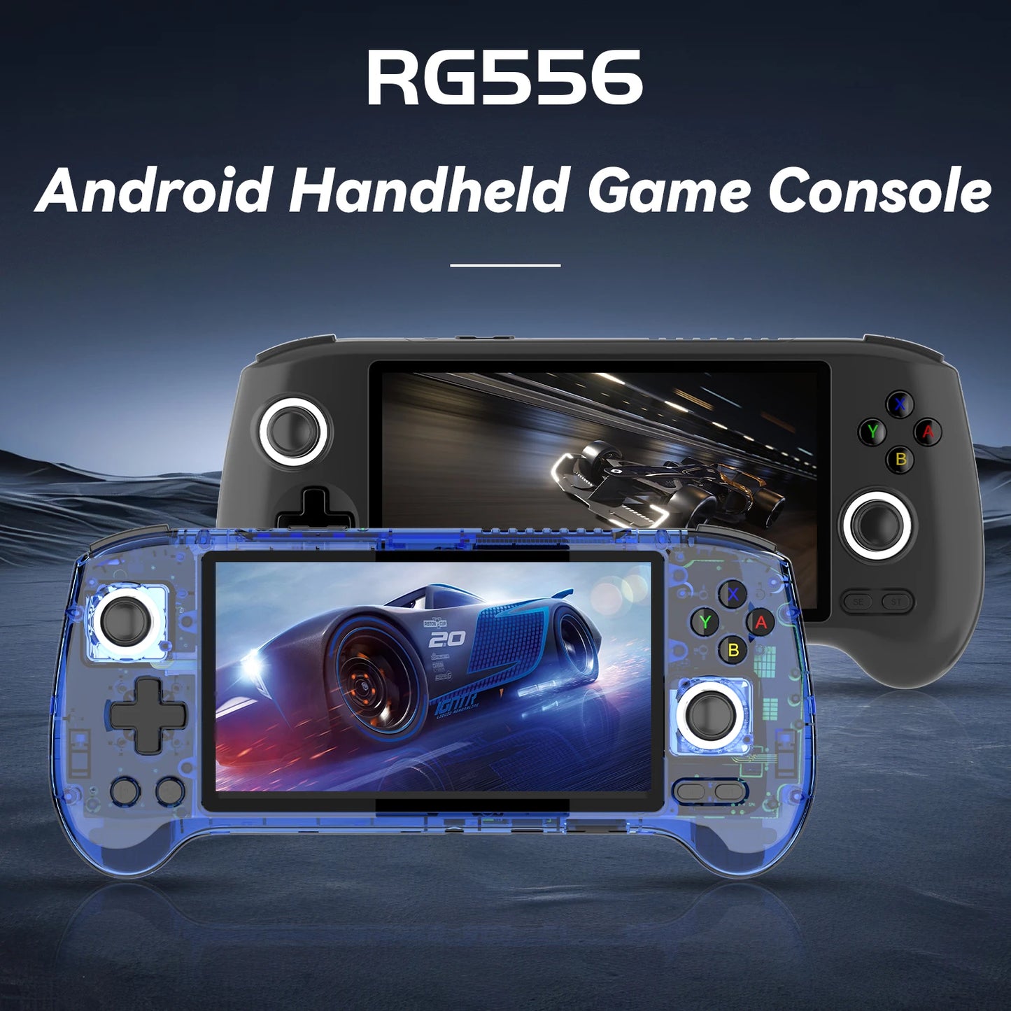 ANBERNIC RG556 Retro Handheld Game Console Android 13 System 5.48 inch AMOLED Screen T820 Video Player Built-in Hall Trigger Fan