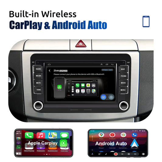 7" Android 14 4G+64G Apple Carplay Car Stereo GPS NAVI WIFI RDS FM BT for VW Golf 5 6 Passat Polo Touran Tiguan Caddy EOS