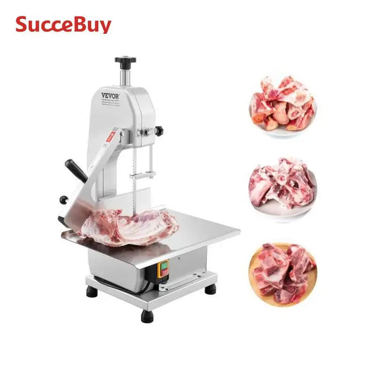 SucceBuy 650W 1100W 1800W Commercial Electric Meat Bandsaw Stainless Steel Countertop Bone Sawing Machine for Rib Pork Beef