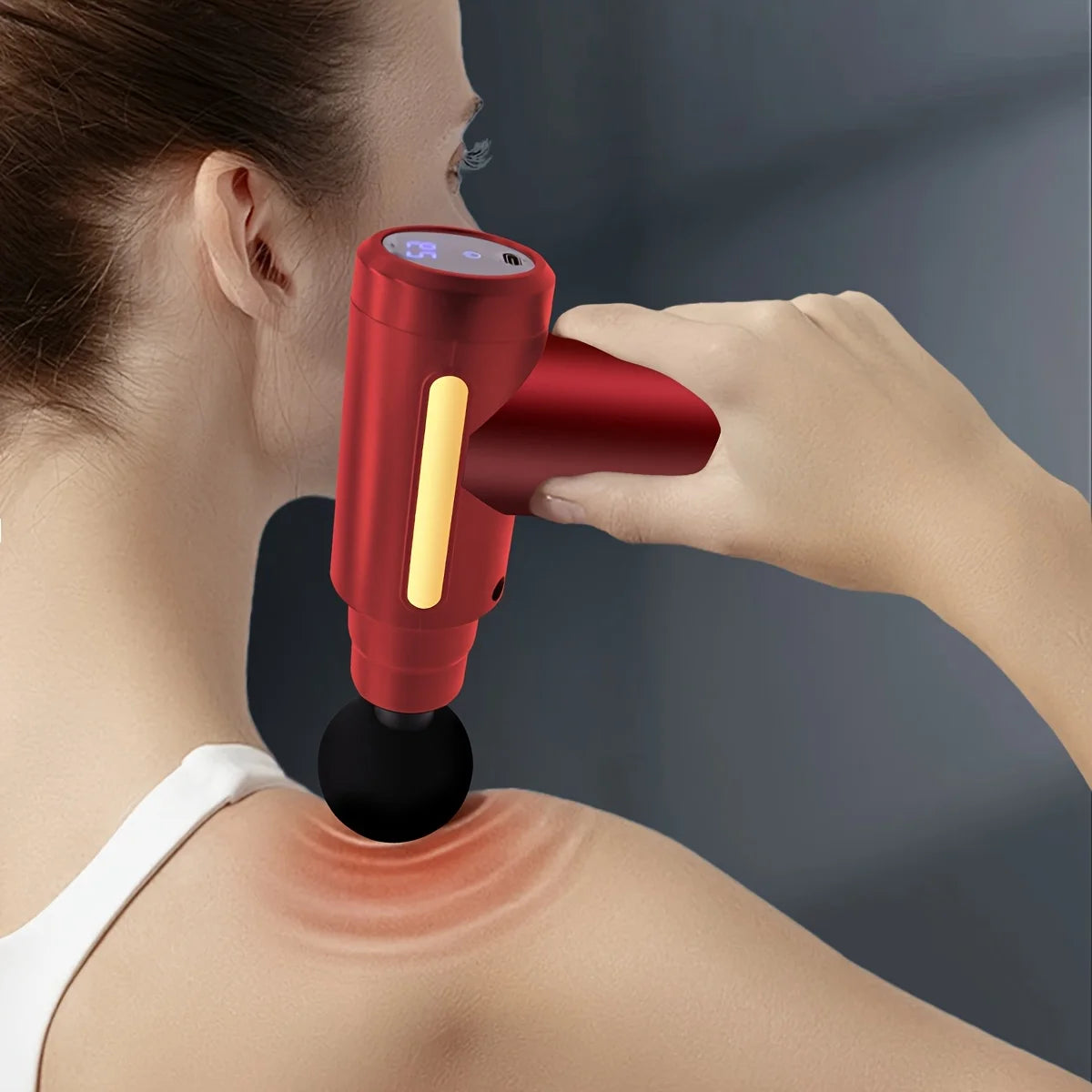 Portable digital fascia gun, convenient electric massager, LED display screen with six adjustable levels,silent and long-lasting