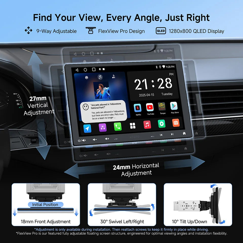 Android Car Radio 10 inch Single 1 Din Wireless Apple CarPlay Android Auto Screen 1Din Car Stereo Multimedia Player A5L