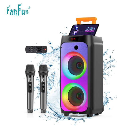 T8Karaoke Machine,Portable Bluetooth Speaker with 2 Wireless Karaoke Microphones, Karaoke Machine for Adults Kids for Home Party