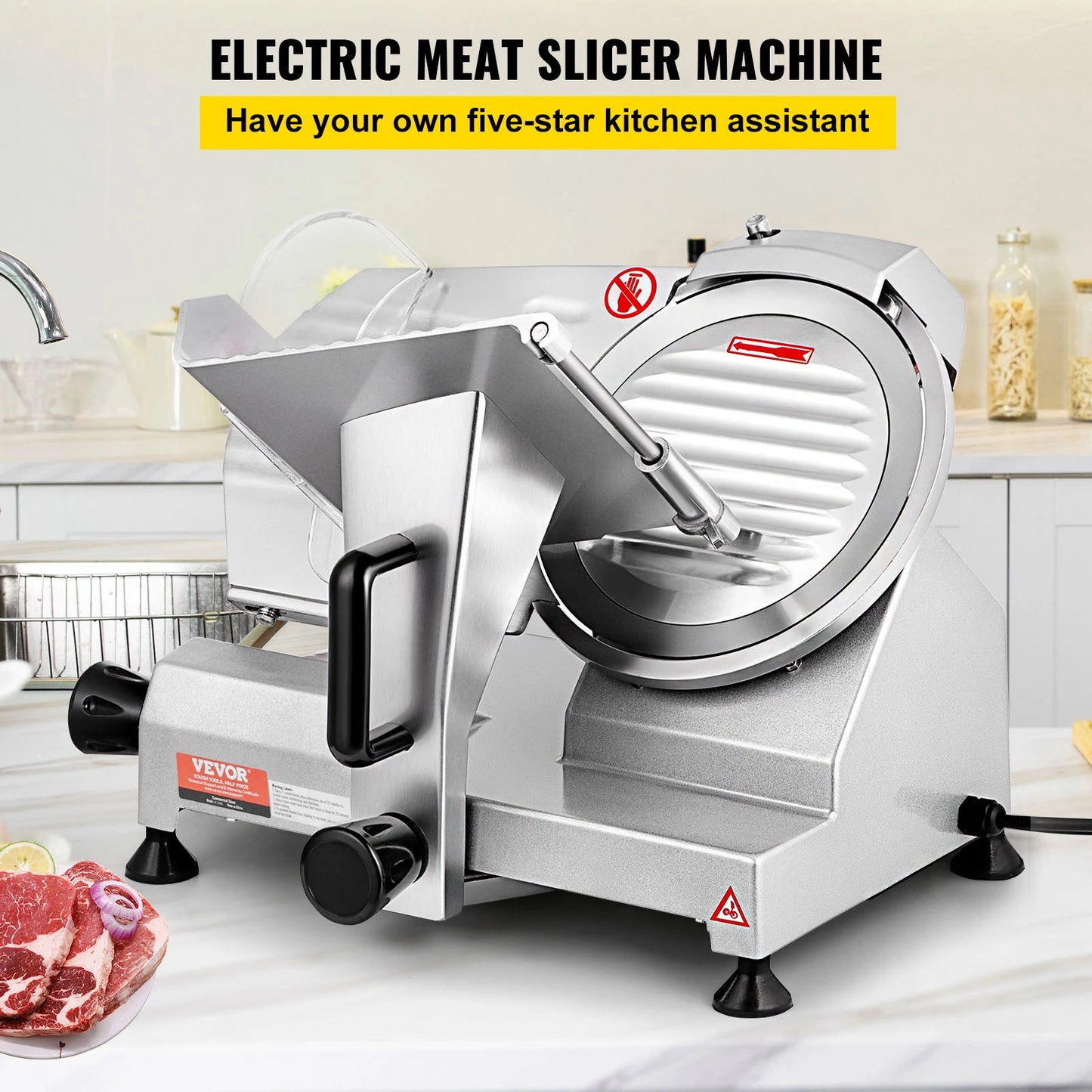 SucceBuy Meat Slicer 200W/240W/320W/340W Electric Deli Food Slicer Adjustable Thickness for Commercial Home Use Cut Meat Cheese