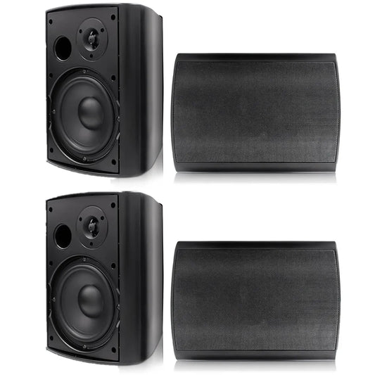 Herdio 4PCS 6.5‘’ 800W Outdoor Bluetooth Speakers Waterproof Wall Mounted Sound System With Multifunctional Amplifier For Patio